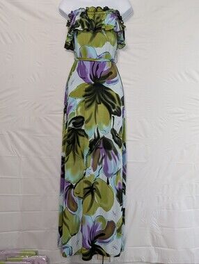 Baby Phat Juniors Small Maxi Dress Floral Y2K Boho Festival Summer Maximalist